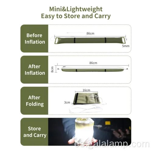 Luz de campamento de LED solar inflable portátil
